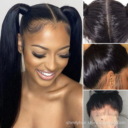 Shmily 100% Human Hair Lace Front Wig Remy Virgin Full Lace Wigs Transparent Lace 30 inch Human Hair Wigs For Black Women